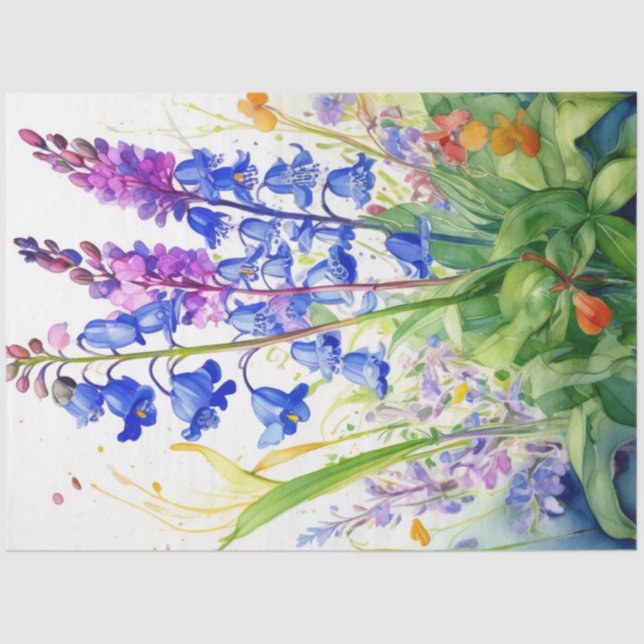Frühlingserie Bluebells Tissue Paper Seidenpapier (Vorderseite)