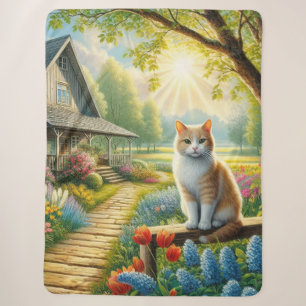 Frühlingserie Hütte/Garten & Katze Sherpadecke
