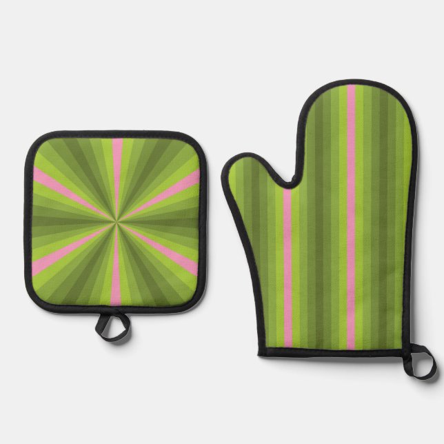 Frühlingserkrankung Ofenhandschuh & Topflappen-Set (Vorderseite)