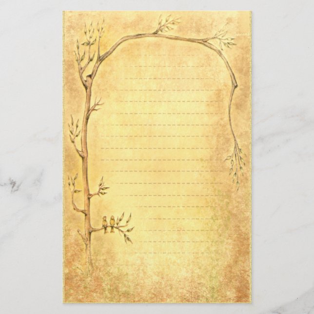 Frühlingserwachen - Golden Briefpapier (Vorderseite)