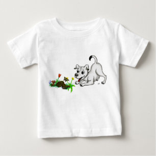 Frühlingserwachen, Welpe mit Schmetterling Baby T-shirt