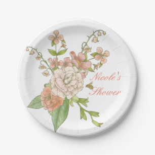 Frühlingsfarbe Blume Bouquet Papierplatte Pappteller