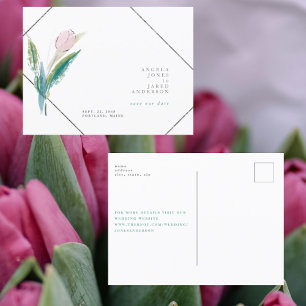 Frühlingsfarbe Wasserfarbe Save the Date Postkarte