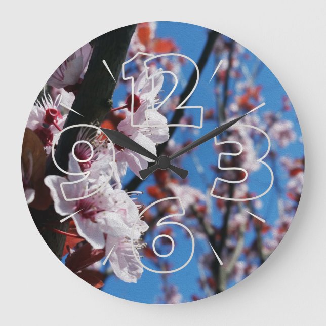 Frühlingsfarben Große Wanduhr (Vorderseite)