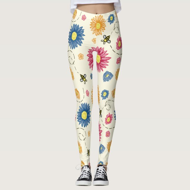 Frühlingsfarben Leggings (Vorderseite)