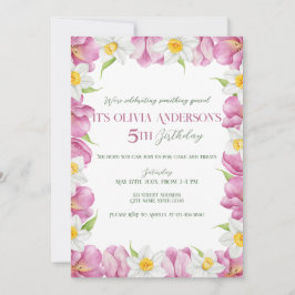 Frühlingsfarbige Blume Kindergeburtstag Einladung