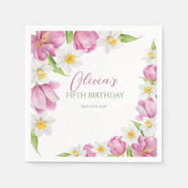 Frühlingsfarbige Blume Kindergeburtstag Serviette