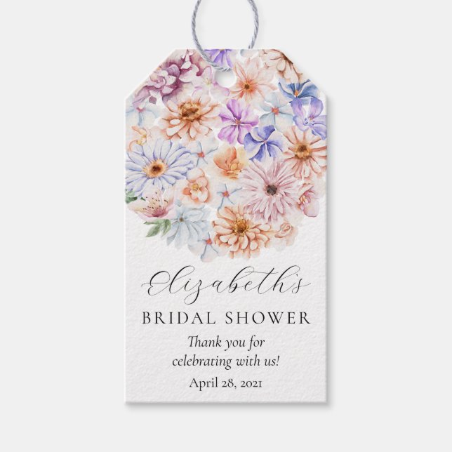 Frühlingsfarbige Blume Romantisches Brautparty Geschenkanhänger (Vorderseite)