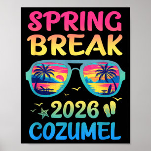 Frühlingsferien Cozumel 2026 Urlaubsreise Sungles Poster