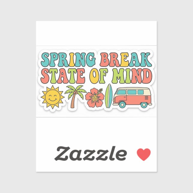 Frühlingsferien-Stimmung Ästhetik Strand Aufkleber (Blatt)