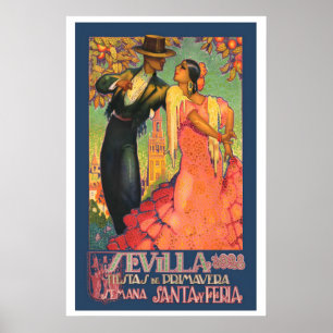 Frühlingsfeste in Sevilla, Karwoche und Feria Span Poster