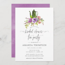 Frühlingsflora Brautparty Teezeremonie auf dem Was Einladung