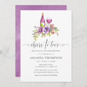 Frühlingsflora Brautparty Weinprobe Einladung