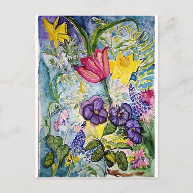 Frühlingsflora Postkarte (Vorderseite)