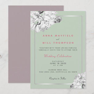 Frühlingsfloral Eleganter Traumcore Hochzeit Einladung