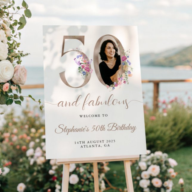 Frühlingsfloral Foto 50. Geburtstag Willkommen Poster (Von Creator hochgeladen)