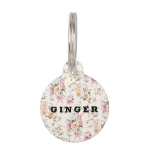 Frühlingsfloral   PERSONALISIERT Haustiermarke