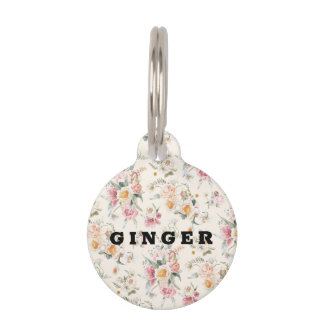 Frühlingsfloral | PERSONALISIERT Haustiermarke