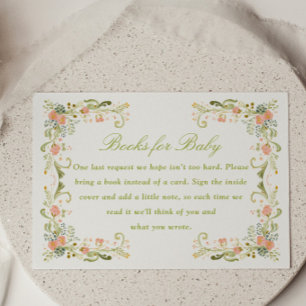 Frühlingsflorale Babyshower-Bücher für Baby Begleitkarte