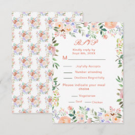 Frühlingsflorale Blume Hochzeit RSVP Karte