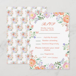 Frühlingsflorale Blume Hochzeit RSVP Karte