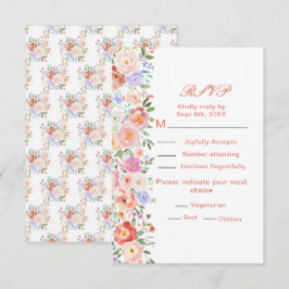 Frühlingsflorale Blume Hochzeit RSVP Karte