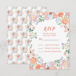 Frühlingsflorale Blume Hochzeit RSVP Karte