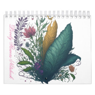 Frühlingsflorale Botanische Muster Spirale Kalender