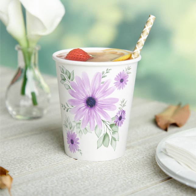 Frühlingsflorale Botanische Papiertüten - farbenfr Pappbecher (In Situ)