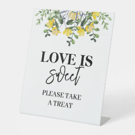 Frühlingsflorale Hochzeit Dessert Sign Sockelschild