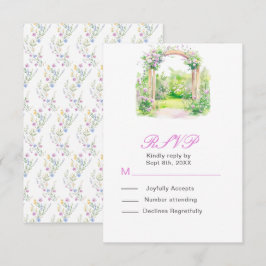 Frühlingsflorale Hochzeitstorch Empfang RSVP Karte