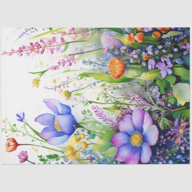 Frühlingsflorale Tissue Paper Seidenpapier (Vorderseite)