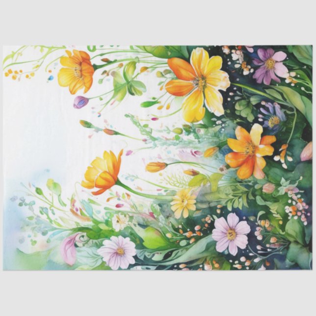 Frühlingsflorale Tissue Paper Seidenpapier (Vorderseite)