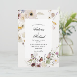 Frühlingsflorale Wasserfarbe Einladung Hochzeit