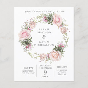 Frühlingsflorale Wasserfarbe Einladung Hochzeit Flyer