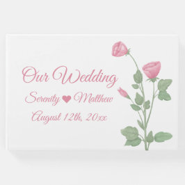 Frühlingsflorale Wasserfarbe Rosa Blume Hochzeit Gästebuch