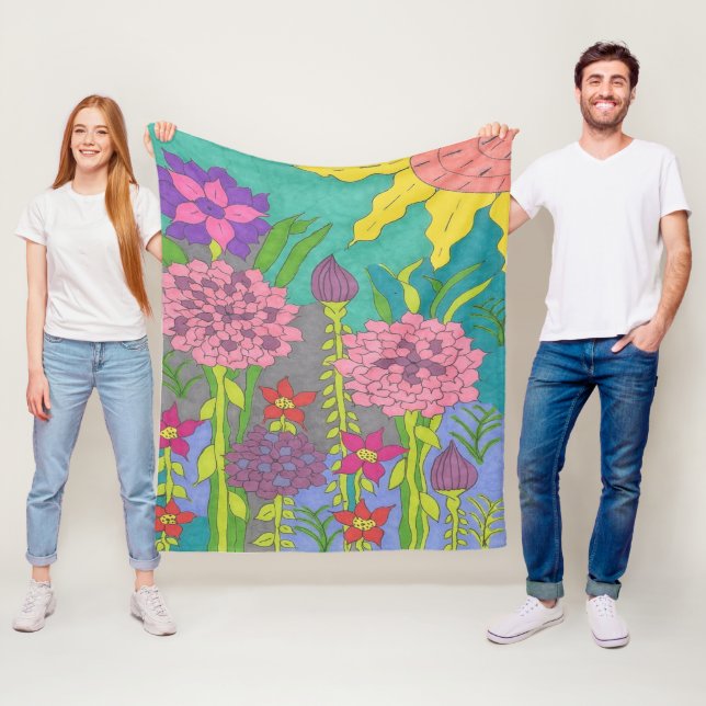 Frühlingsflorengarten Fleecedecke (Beispiel)