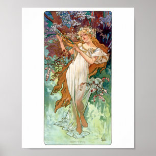 Frühlingsfrau personifiziert 1896 Alphonse Mucha S Poster