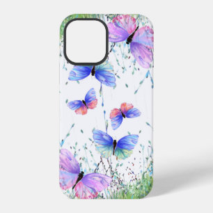 Frühlingsfreude - Bunte Schmetterlinge fliegen in iPhone 12 Pro Hülle