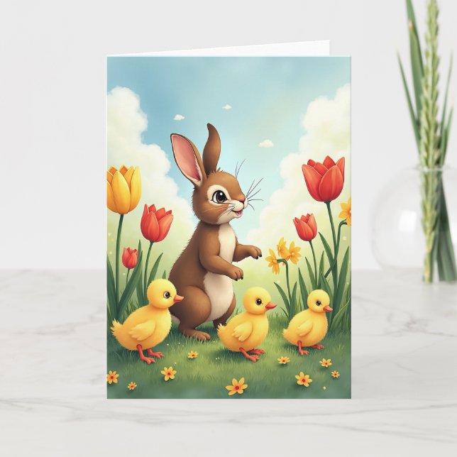 Frühlingsfreunde Szene Karte (Vorderseite)