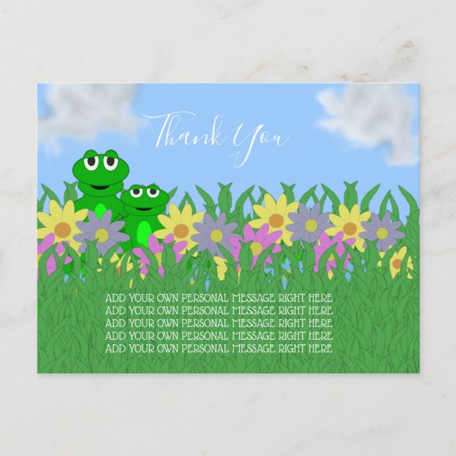 Frühlingsfrosch Danke Postkarte (Vorderseite)