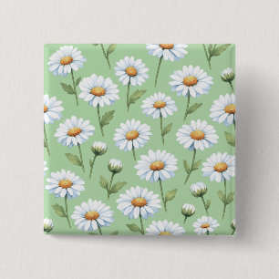 Frühlingsgänseblümchen-Muster Button