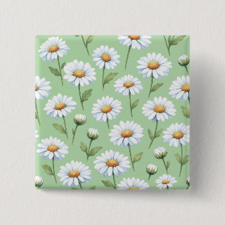 Frühlingsgänseblümchen-Muster Button
