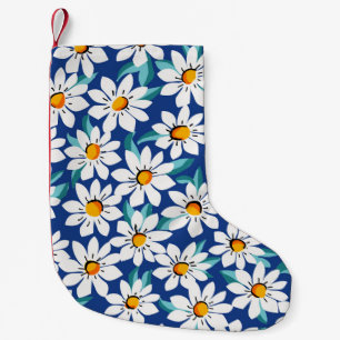 Frühlingsgänseblümchen: trendiges Blumenmuster. Kleiner Weihnachtsstrumpf