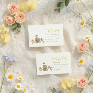 Frühlingsgarten-Baby-Shower-Bücher für Baby-Karte Begleitkarte