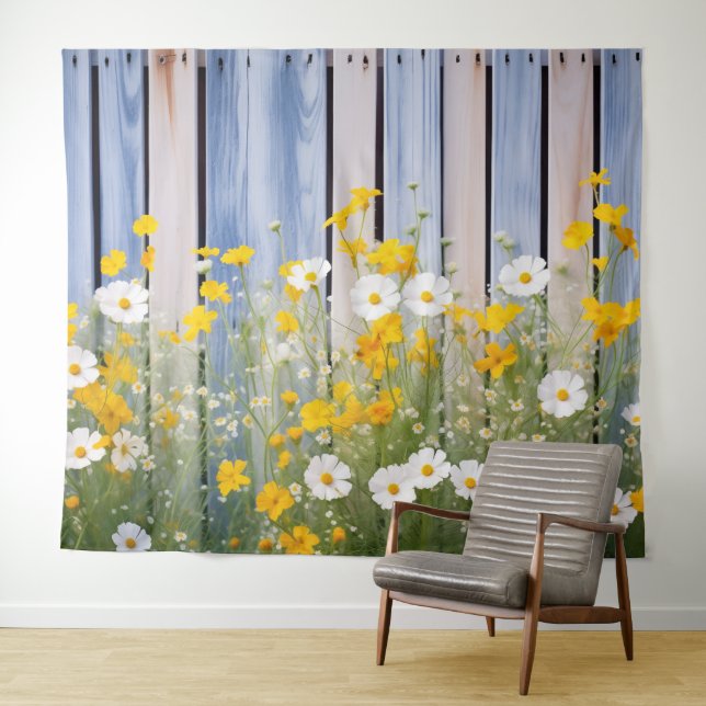 Frühlingsgarten Blumen Party Hintergrund Wandkunst Wandteppich (Beispiel (Horizontal))