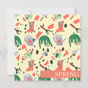 Frühlingsgarten Botanische Kritzeleien Illustratio Karte