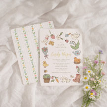 Frühlingsgarten Cottagecore Babyshower-Einladung
