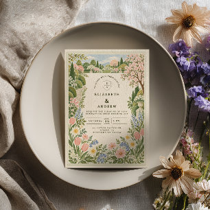 Frühlingsgarten Florale Hochzeit Einladung