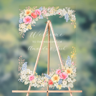 Frühlingsgarten Florale Hochzeitseinladung Acrylschild